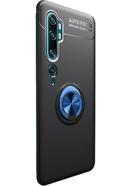 Xiaomi Mi Note 10 Pro Kılıf Ravel Silikon Yüzüklü Mıknatıslı Mavi
