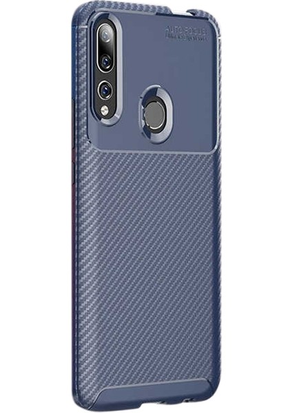 Huawei Honor 9x Kılıf Negro Karbon Dizayn Silikon Lacivert