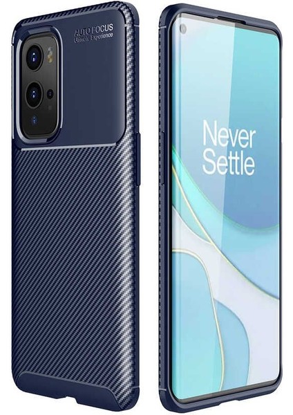 Oneplus 9 Pro Kılıf Negro Karbon Görünüm Dizayn Silikon Lacivert