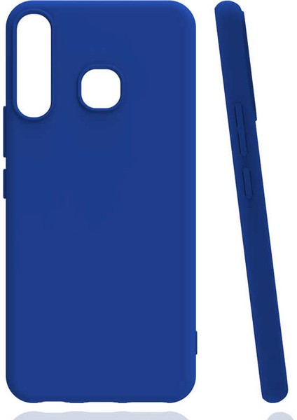 Infinix Hot 8 Kılıf Renkli Korumalı Premier Mat Silikon Mavi