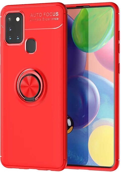 Samsung Galaxy M31 Kılıf Ravel Silikon Yüzüklü Mıknatıslı Kırmızı