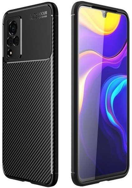 Vivo V21 Kılıf Negro Karbon Görünüm Dizayn Silikon Siyah