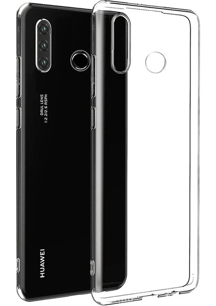 Huawei P30 Lite Kılıf Süper Silikon Yumuşak Arka Koruma Şeffaf