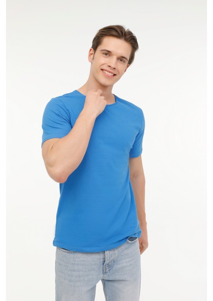 M-SN234 Bsc Raw Edge 4fx Saks Erkek Kısa Kol T-Shirt