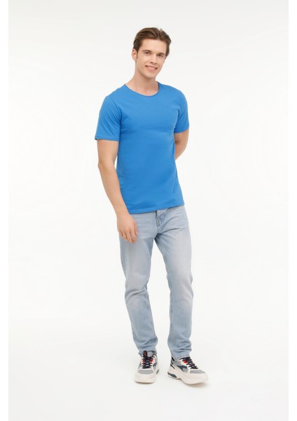 M-SN234 Bsc Raw Edge 4fx Saks Erkek Kısa Kol T-Shirt modelleri