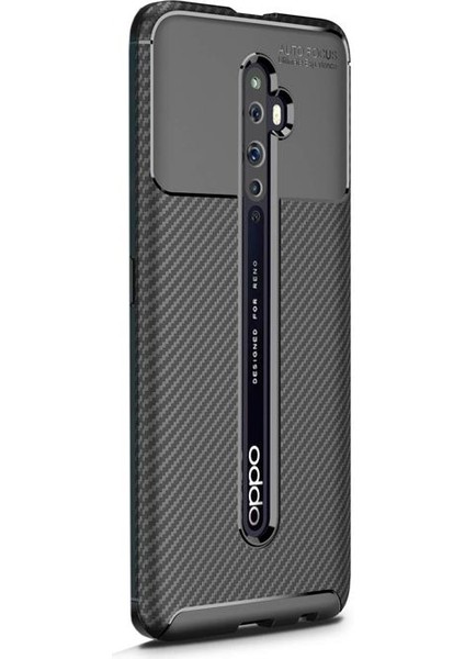 Oppo Reno 2z Kılıf Negro Karbon Dizayn Silikon Siyah