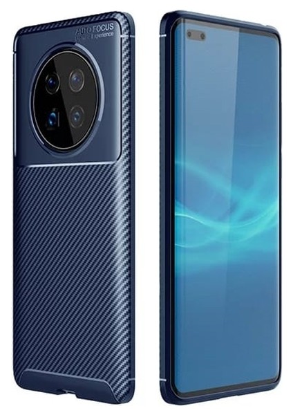 Huawei Mate 40 Pro Kılıf Negro Karbon Dizayn Silikon Lacivert