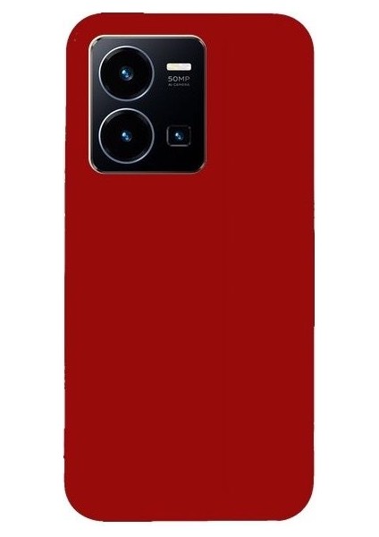 Vivo Y22S Kılıf Korumalı Premier Mat Silikon Kırmızı