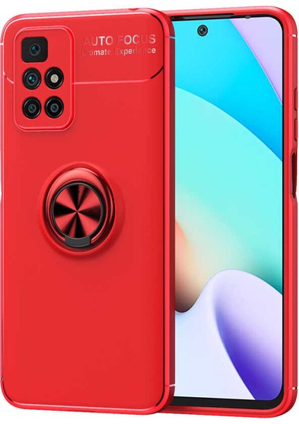 Xiaomi Redmi Note 11 4g Kılıf Ravel Silikon Yüzüklü Mıknatıslı Kamera Korumalı Kırmızı