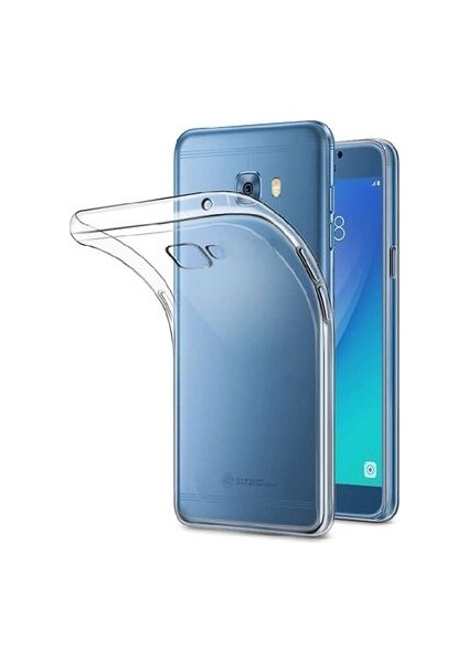 Samsung Galaxy C9 Pro Kılıf Süper Silikon Lüx Korumalı Şeffaf