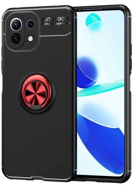 Xiaomi Mi 11 Lite Kılıf Ravel Silikon Yüzüklü Mıknatıslı Bordo