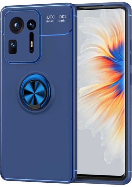 Xiaomi Mi Mix 4 Kılıf Ravel Silikon Yüzüklü Mıknatıslı Lüx Koruma Lacivert