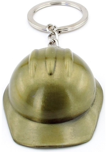Baret Mühendis Iş Kaskı Bronz Renk Metal Anahtarlık KC104
