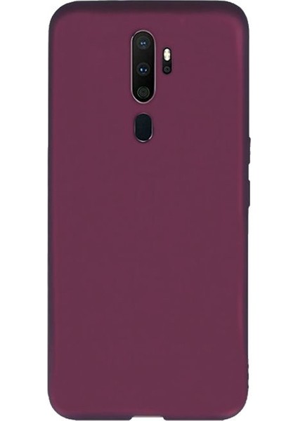 Oppo A9 2020 Kılıf Premier Silikon Esnek Arka Koruma Mürdüm