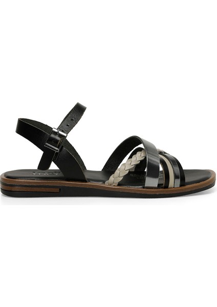 Incı Procyon 4Fx Siyah Kadın Düz Sandalet