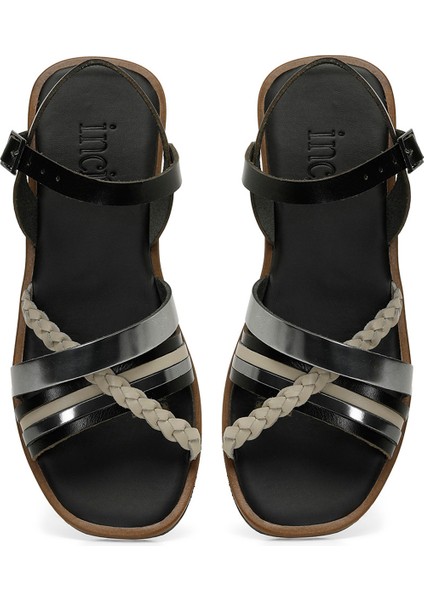 Incı Procyon 4Fx Siyah Kadın Düz Sandalet fırsatları