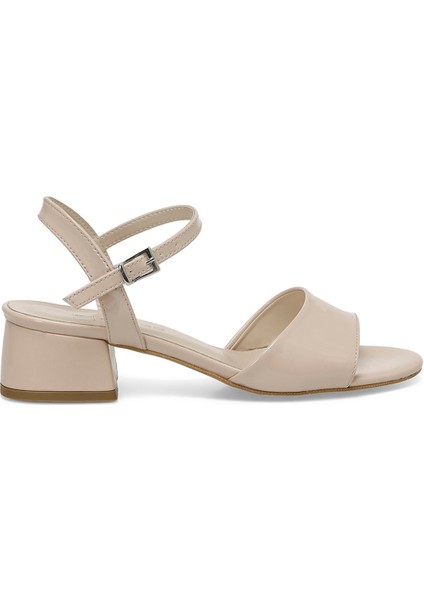 24S-098 4Fx Bej Kadın Topuklu Sandalet