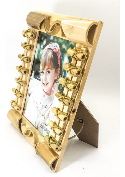 Kişiye Özel Ahşap Bambu Desenli Çerçeve fiyatları