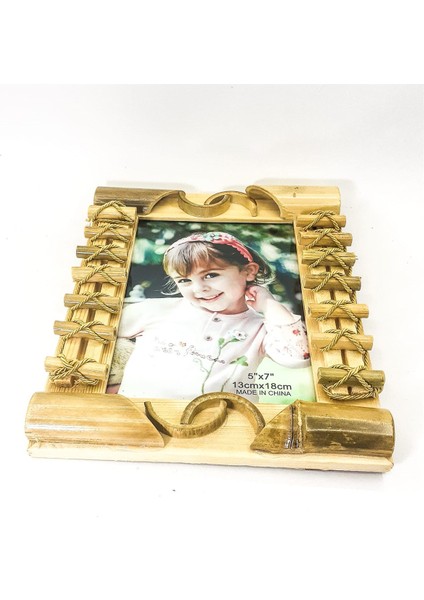 Kişiye Özel Ahşap Bambu Desenli Çerçeve modelleri