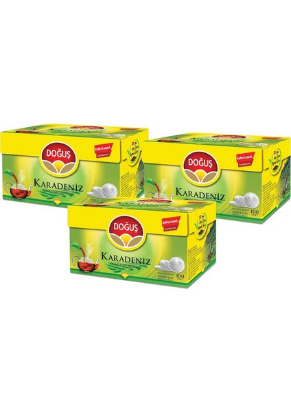 Doğuş Çay Set 3 Adet Doğuş Karadeniz Demlik Poşet Çay Bergamot Aromalı 100 Adet