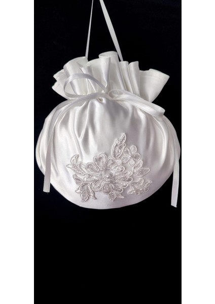 Moda Nur,kırık Beyaz Gelin Takı Kesesi,gelin Çantası,gelin Aksesuarları,düğün,halay,kına,sünnet