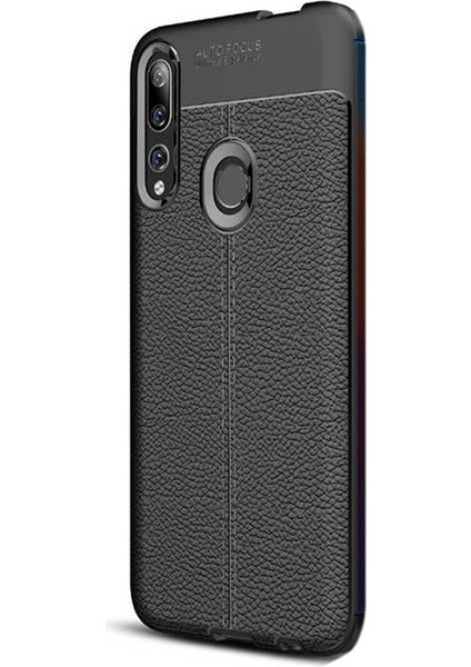 Huawei Y9 Prime 2019 Kılıf Niss Silikon Deri Görünümlü Siyah