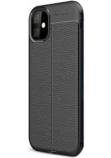 Apple iPhone 11 Pro Kılıf Niss Silikon Deri Görünümlü Siyah