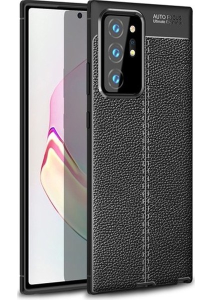 Samsung Galaxy Note 20 Ultra Kılıf Niss Silikon Deri Görünümlü Siyah