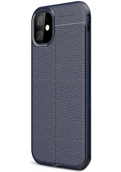 Apple iPhone 11 Pro Kılıf Niss Silikon Deri Görünümlü Lacivert