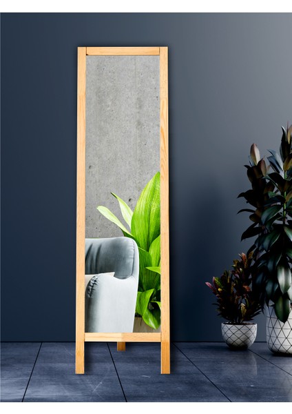 Ayaklı Boy Aynası Naturel Doğal Ahşap 145X40 fiyatları