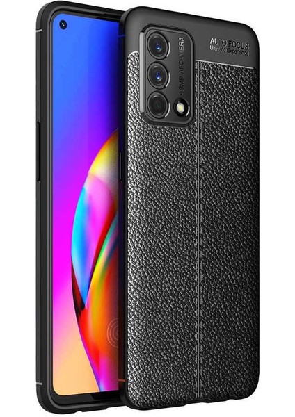 Oppo A74 4g Kılıf Niss Silikon Deri Görünümlü Siyah
