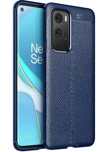 Oneplus 9 Pro Kılıf Niss Silikon Deri Görünümlü Korumalı Lacivert