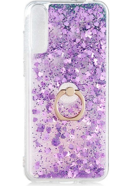 Huawei Y8P Kılıf Milce Sulu Yüzüklü Silikon Arka Kapak Mor
