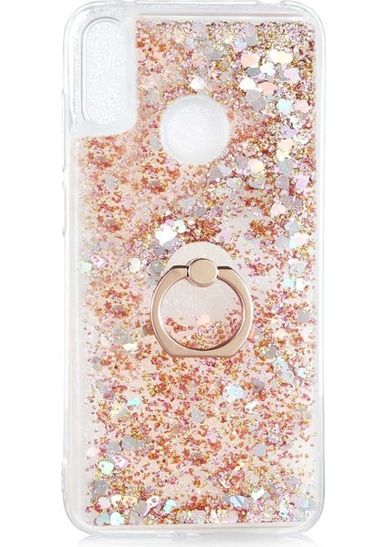 Huawei Y6S 2019 Kılıf Milce Sulu Yüzüklü Silikon Arka Kapak Gold