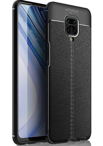 Xiaomi Redmi Note 9s Kılıf Niss Silikon Deri Görünümlü Siyah