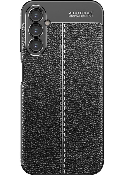 Samsung Galaxy A14 Kılıf Niss Silikon Deri Görünümlü Kamera Korumalı Siyah