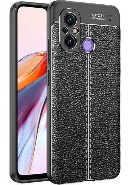 Xiaomi Redmi 12C Kılıf Niss Silikon Deri Görünümlü Kamera Korumalı Siyah