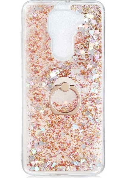 Xiaomi Redmi Note 9 Kılıf Milce Sulu Yüzüklü Silikon Arka Kapak Gold