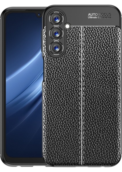 Samsung Galaxy A24 Kılıf Niss Silikon Deri Görünümlü Korumalı Siyah