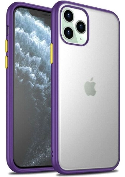 Apple iPhone 11 Kılıf Bark Lazer Silikon Mor