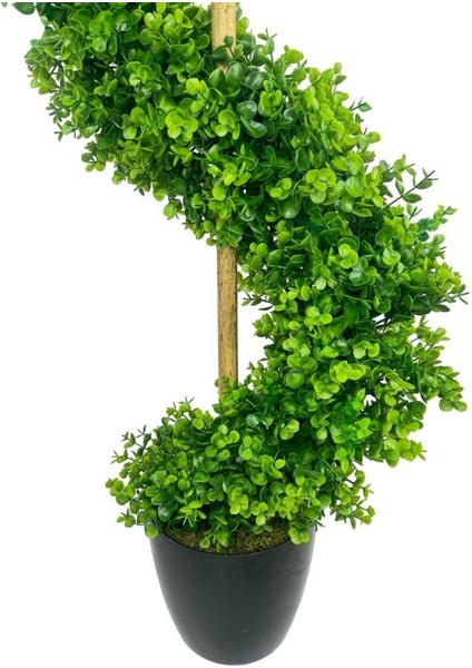 Yapay Ağaç Spiral Şimşir Ağacı 160CM Bambu Saplı Salon Bitkisi Düz Yeşil fırsatları