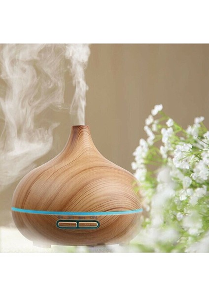 2 Yıl Aroma Difüzör Gece Işığı 7 LED Nemlendirici Kumandalı Buhar Makinesi 550 ml Lacivert