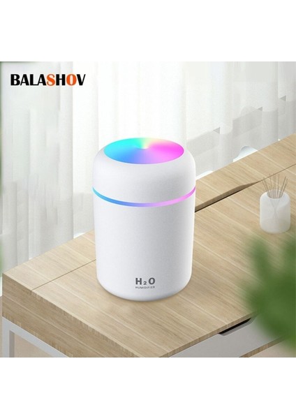 Beyaz H2O Humidifier 300 ml Ulrasonik Hava Nemlendirici Buhar Makinesi ve Aroma Difüzörü 2 Yıl indirimleri