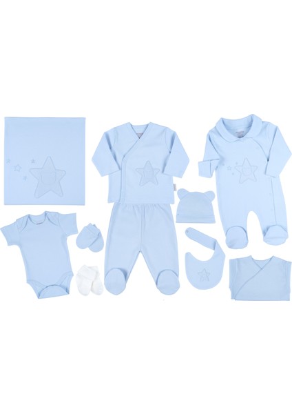 Ciccim Baby Yıldızlı Ayıcık 10'lu Hastane Çıkış Seti 4805 Mavi