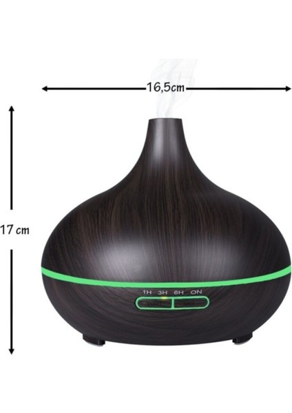 Kahverengi Aroma Difüzör Gece Işığı 7 LED Nemlendirici Kumandalı Buhar Makinesi 550ML 2 Yıl fiyatları