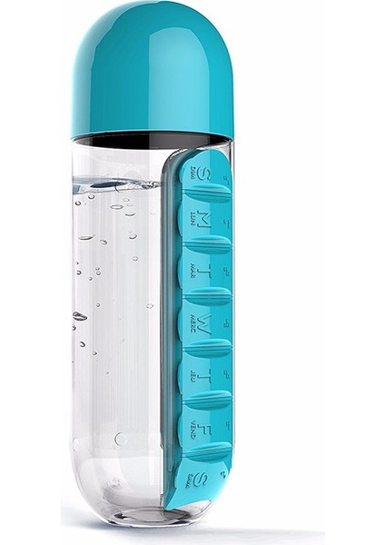 Haftalık Ilaç Organizerli Plastik Su Şişesi 600 ml (4172) fiyatları