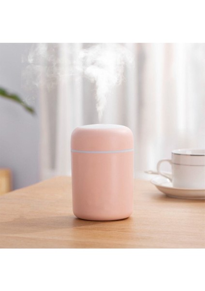 Pembe Ultrasonik Hava Nemlendirici Buhar Makinesi ve Aromaterapi Difüzörü (Pembe) - Çok Renkli LED