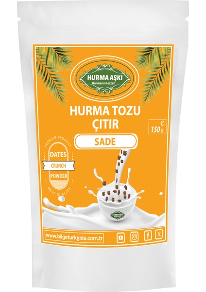 Hurma Aşkı Hurma Tozu Çıtır Sade 150 gr