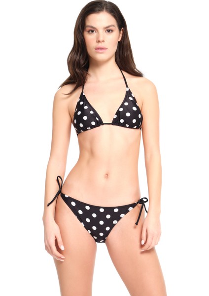Kadın Siyah Puanlı Üçgen Bikini Takımı 23S109ST indirimleri