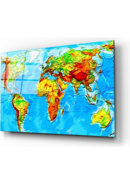 Dünya Haritası 73 Cam Tablo